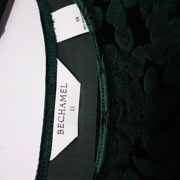 Bechamel blouse women 1x velour green pull on soft lounge wear cozy y2k holiday - Picture 2 of 6